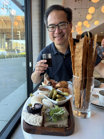 Charcuterie and weekday wine at Wildflour in South San Francisco